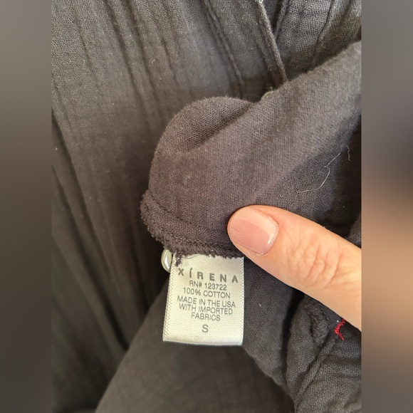 XiRENA Black Cotton Gauze Button-Up Tie Belt Maxi Dress - Picture 7 of 10